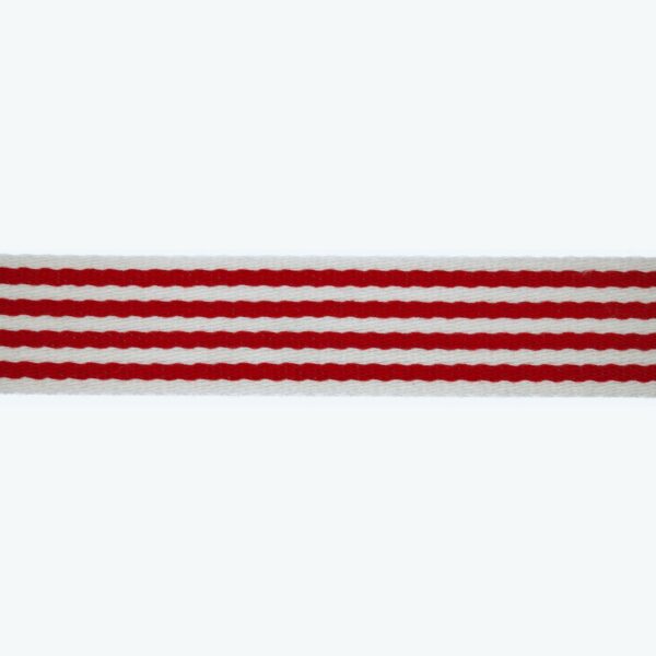 VÄSKBAND CLASSIC 40MM RANDIG RÖD/VIT FG 15