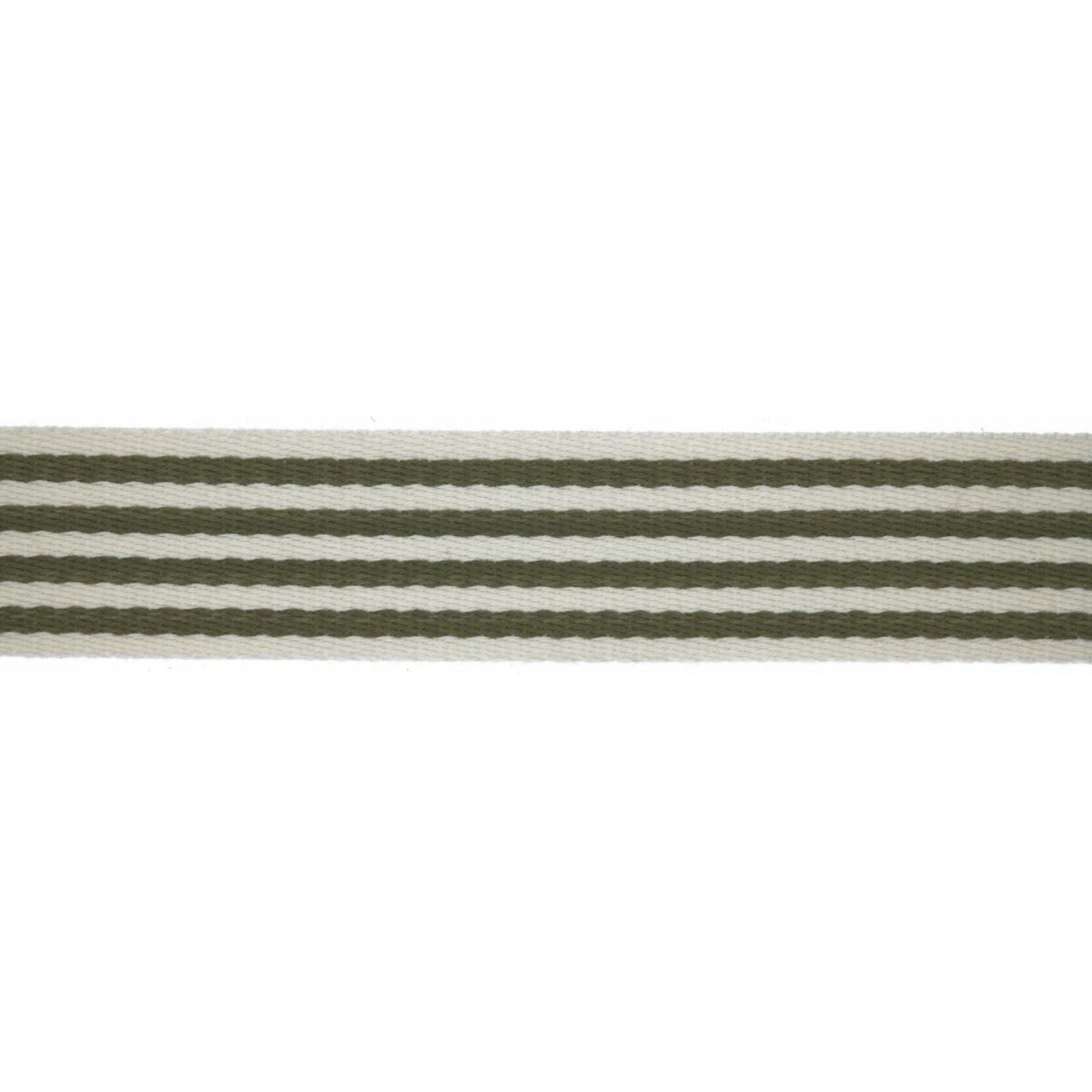 VÄSKBAND CLASSIC 40MM RANDIG MÖRKT KHAKIGRÖN/VIT FG 27