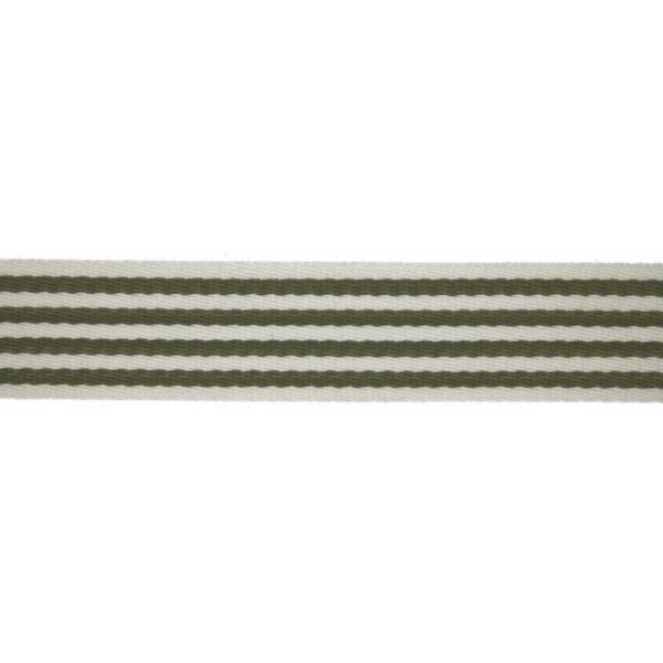 VÄSKBAND CLASSIC 40MM RANDIG MÖRKT KHAKIGRÖN/VIT FG 27