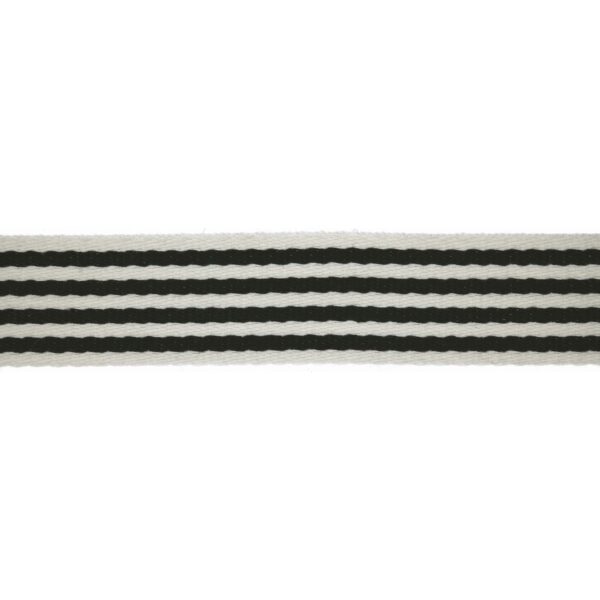 VÄSKBAND CLASSIC 40MM RANDIG SVART/VIT FG 69