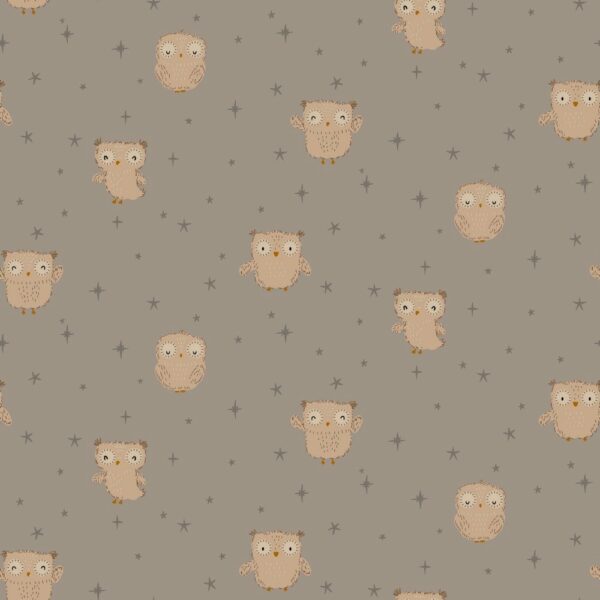 FLANELL HO-HO-UGGLAN LJUSGRÅ/BEIGE FG 5