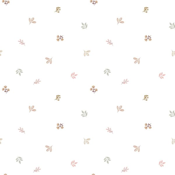 BOMULLSTYG EKO GIRAFFENS BLOMMOR VIT/ROSA FG 11