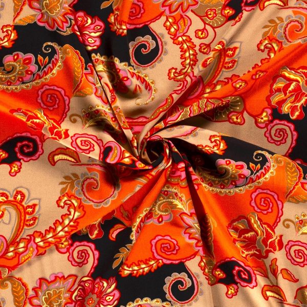 VISKOSTWILL PERFECT SCARF ORANGE/CERISE/BEIGE FG 63