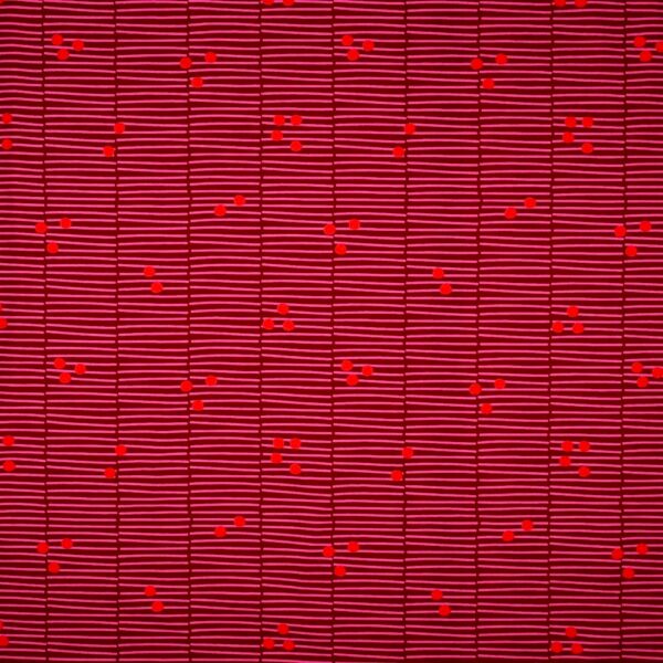 BOMULLSTYG BROKEN STRIPE VINRÖD/ROSA/ORANGE FG 5