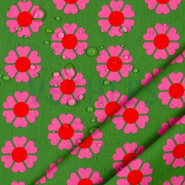 BELAGD VÄV RETRO LOVE GRÖN/CERISE FG 6