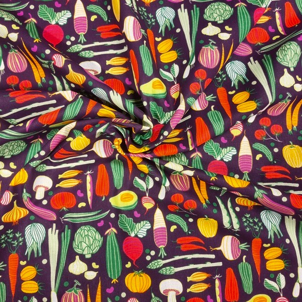 BOMULLSTYG LÉGUMES LILA/GRÖN FG 2