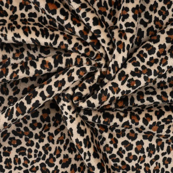 FLEECE FLUFFIG LEOPARD BEIGE/BRUN FG 530