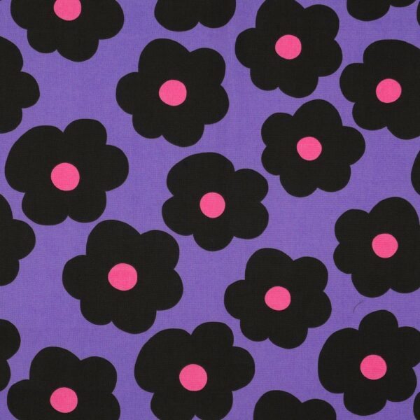 POPLIN BIG FLOWERS LILA FG 1