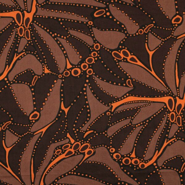Bomullssatin Amöbornas dans brun/orange fg 4