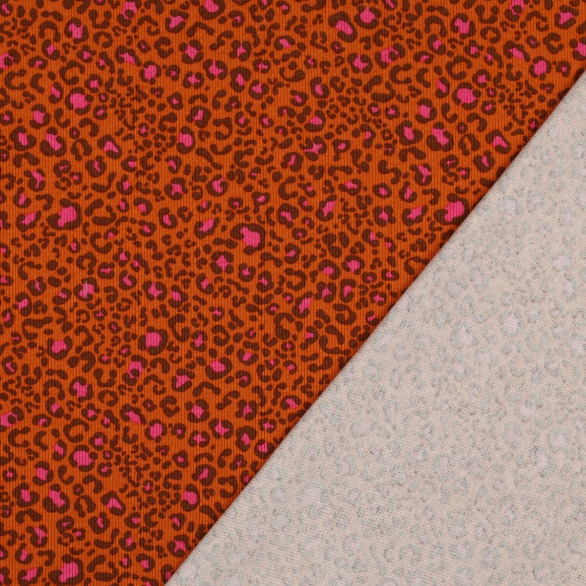 Ribbstickad Leopardsjäl orange/rosa fg 7 - Bild 2