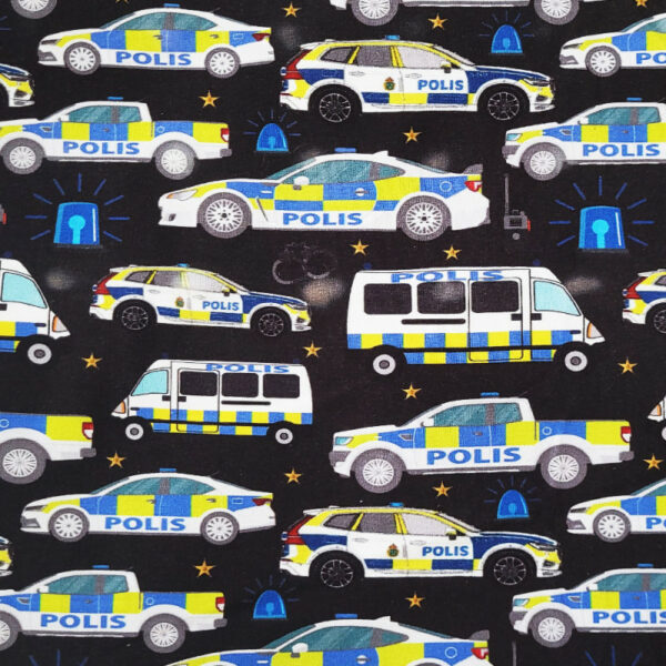 Trikå eko Polisbilar svart/neon