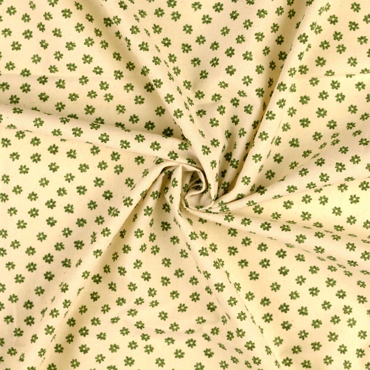 Bomullstyg Pytteblomma fröskalsbeige/grön fg 5034 - Bild 4