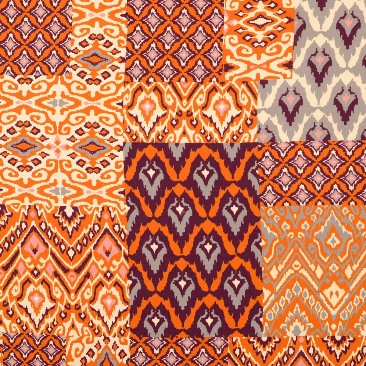 Viskospoplin Make it Ikat orange/lila fg 2 - Bild 2