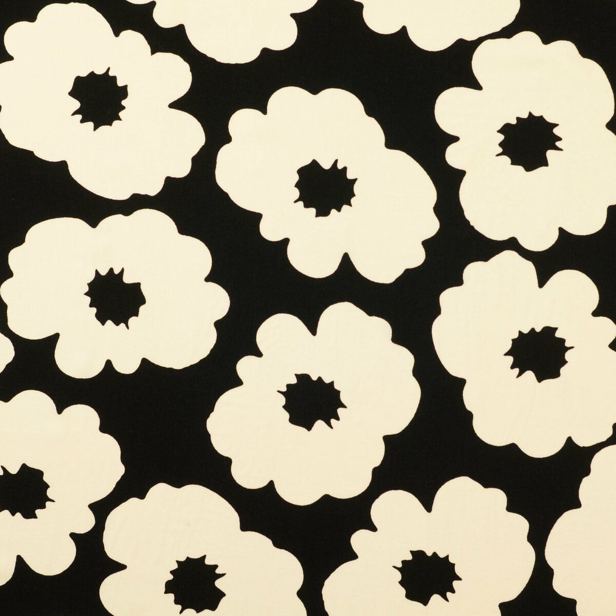 Viskospoplin Gladblomster svart/off white fg 7 - Bild 3