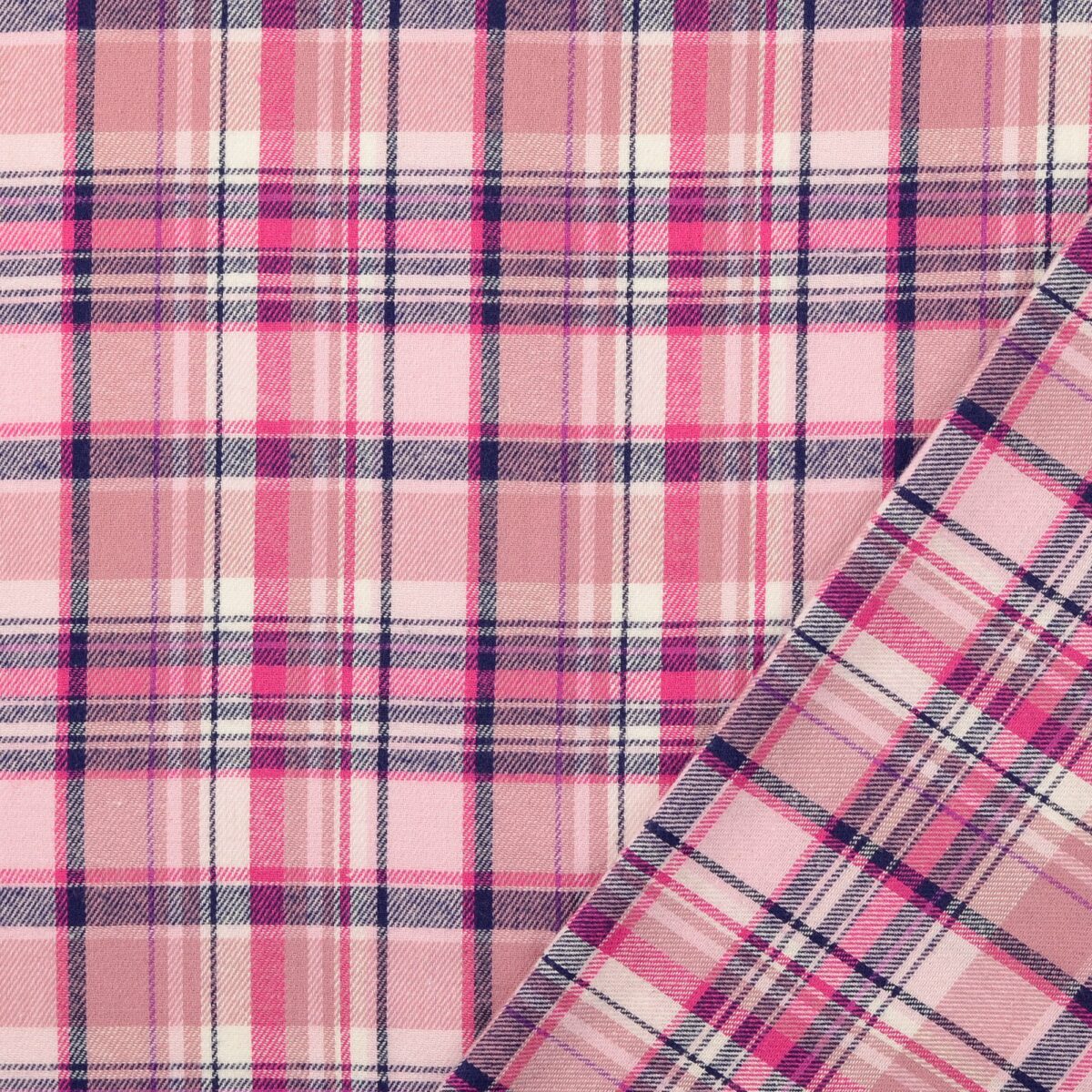 Flanell Älskade rutan rosa/blå fg 0802