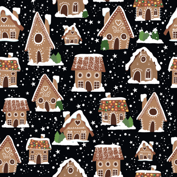 TRIKÅ EKO PEPPARKAKSHUS SVART/BRUN