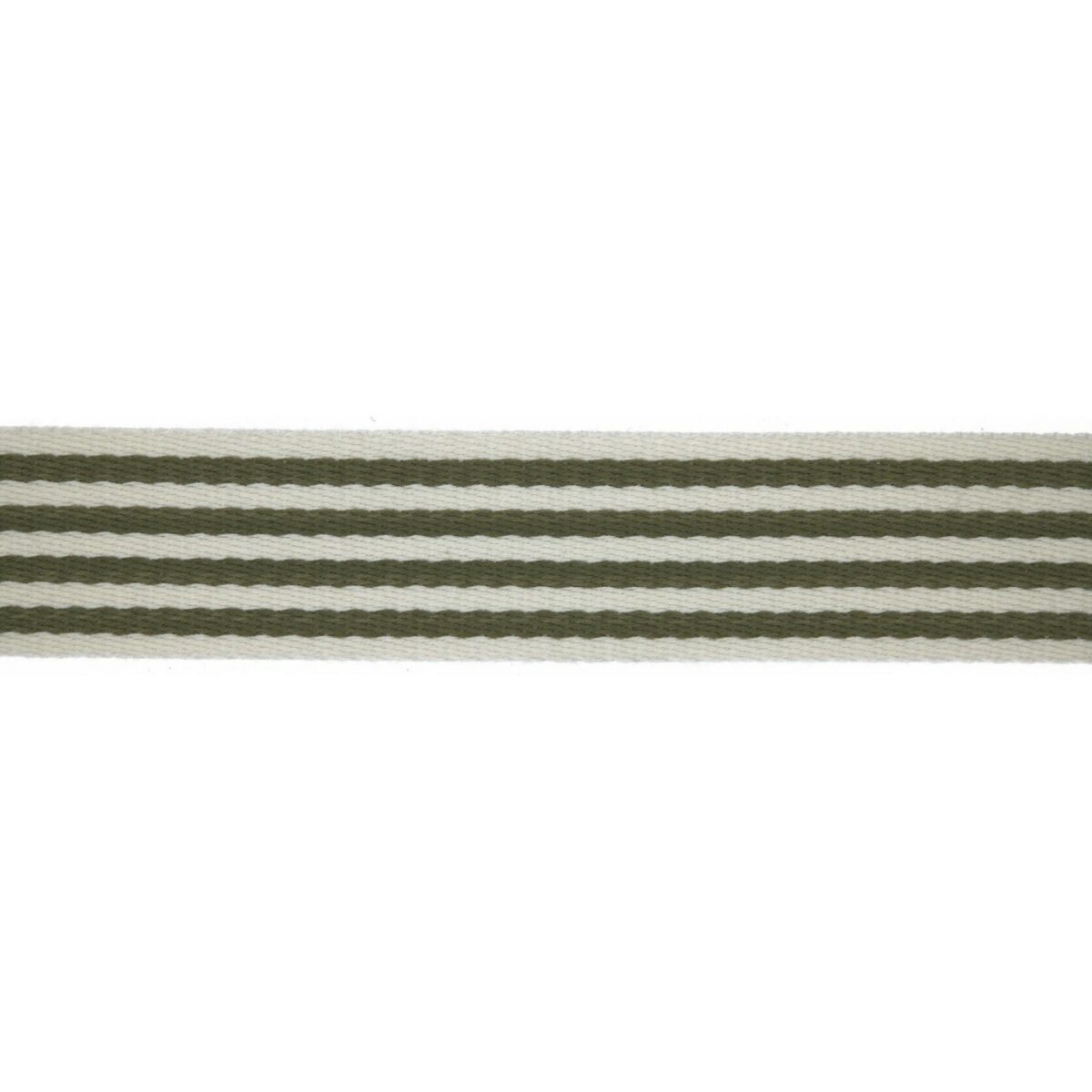 VÄSKBAND CLASSIC 40MM RANDIG MÖRKT KHAKIGRÖN/VIT FG 27