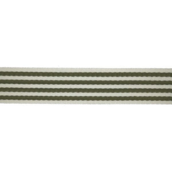 VÄSKBAND CLASSIC 40MM RANDIG MÖRKT KHAKIGRÖN/VIT FG 27