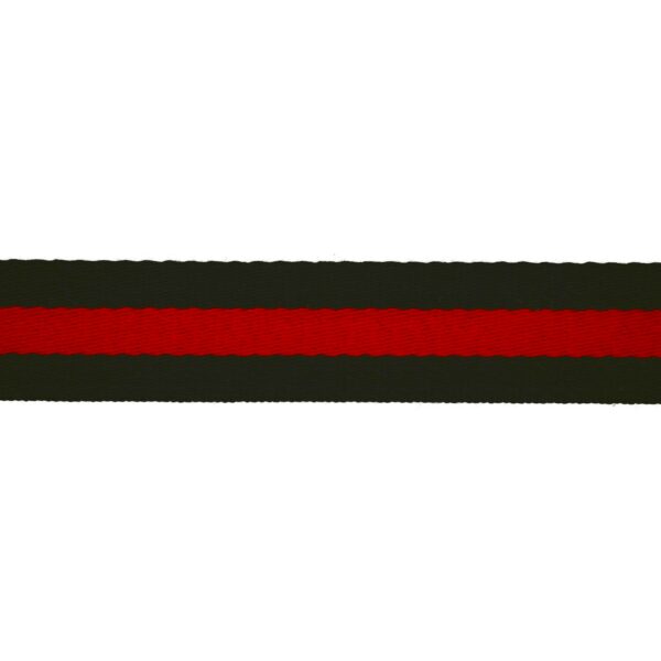 VÄSKBAND CLASSIC 40MM RANDIG SVART/RÖD FG 215