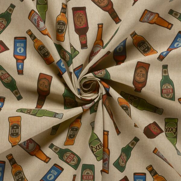 Inredningstyger En öl tack! beige/grön fg 25