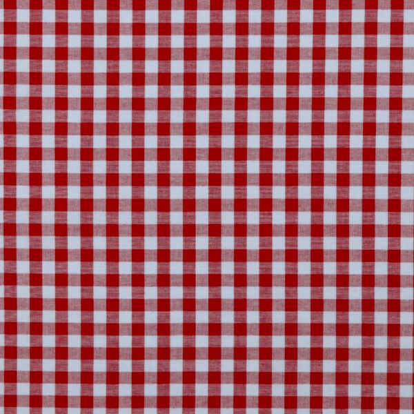 BOMULLSTYG SKJORTKLASSIKER  RÖD/VIT RUTIG 10MM FG 87002