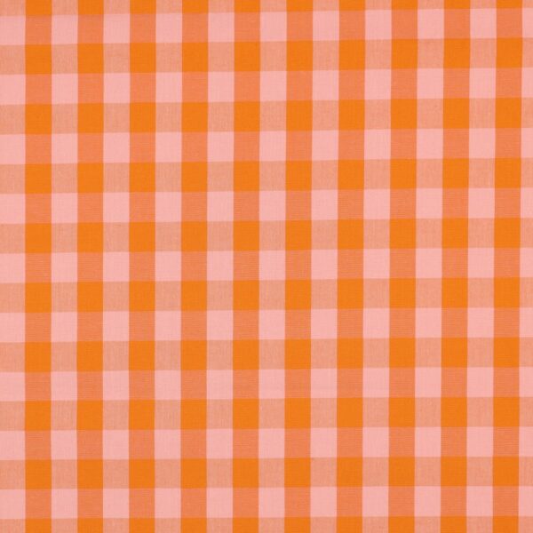 Bomullstyg Freddies ruta orange/rosa fg 3