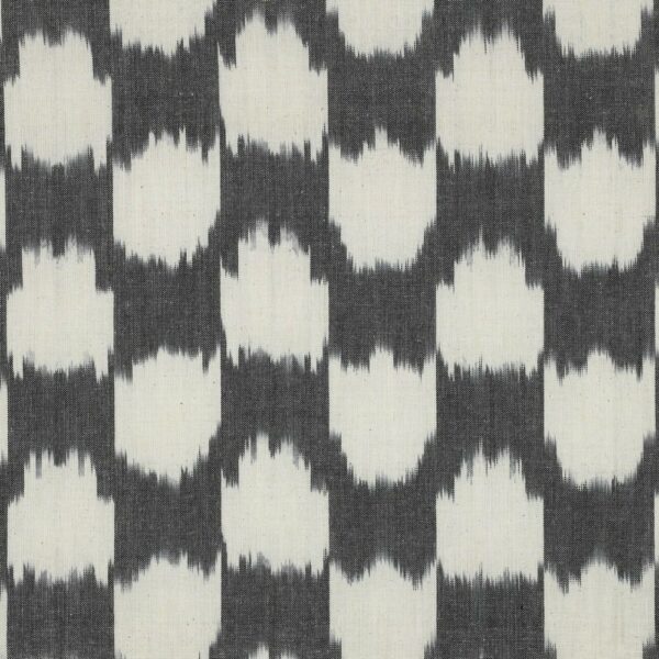 Bomullstyg Ikat Suddprick melerad grå/naturvit fg 002