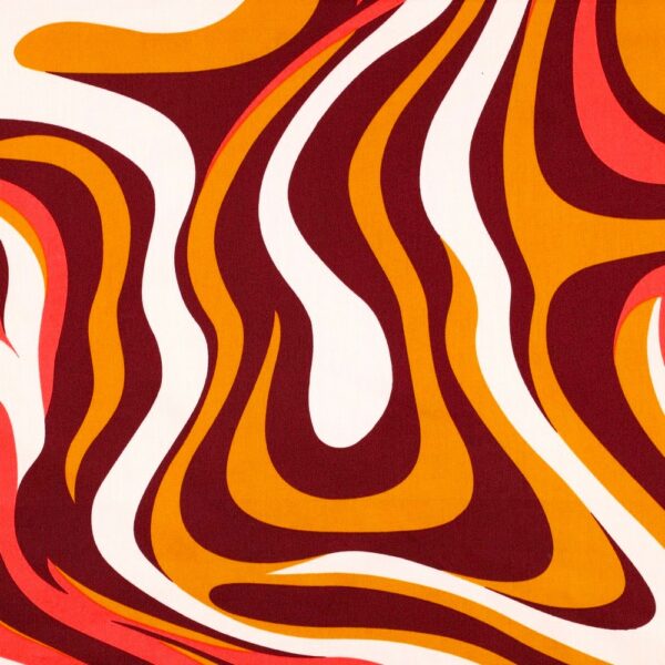 Bomullssatin Big bang theory orange/vinröd fg 7