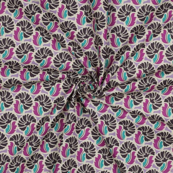 Bomullspoplin Folkloresjäl lila/fuchsia fg 5