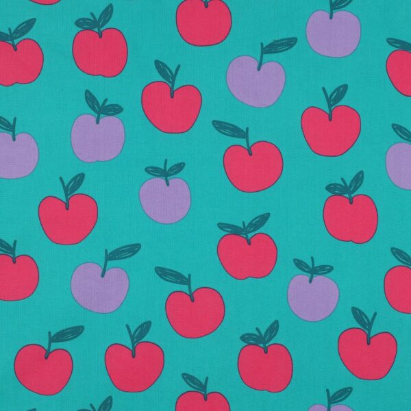 Bomullspoplin Cherries and apples turkos/rosa fg 15