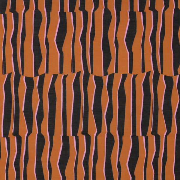 Bomullsvoile Chic graphique terrakotta/svart/rosa fg 7