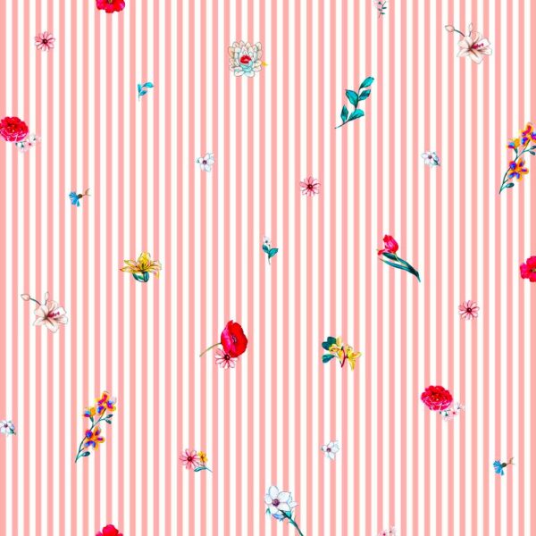 BOMULLSTYG BLOMRÄNDER ROSA FG 3