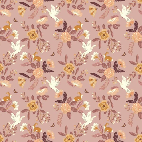 BOMULLSTYG EKO PARADISFÅGELN PUDERLILA/LEJONGUL FG 5