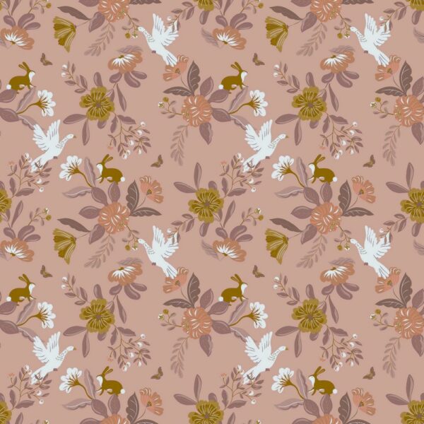 BOMULLSTYG EKO PARADISFÅGELN GAMMALROSA/PUDERLILA FG 6