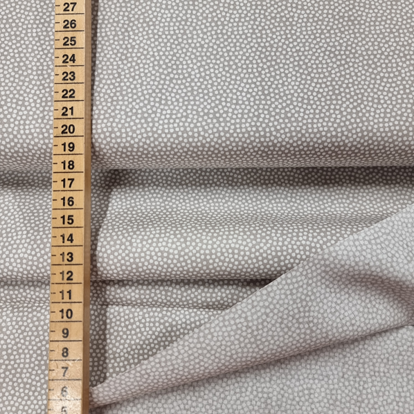 Bomullstyg Dotty linnegrå/vit fg 671