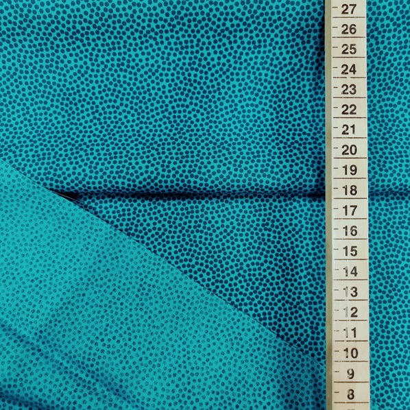 Bomullstyg Dotty turkos/petrol fg 747