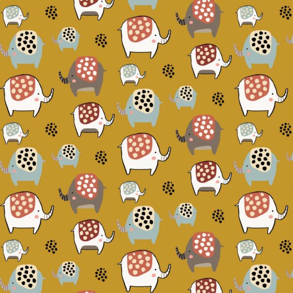 TRIKÅ JOGGING TJOCKA PRICKELEFANTEN LEJONGUL/LJUSBLÅ/TEGEL FG 003