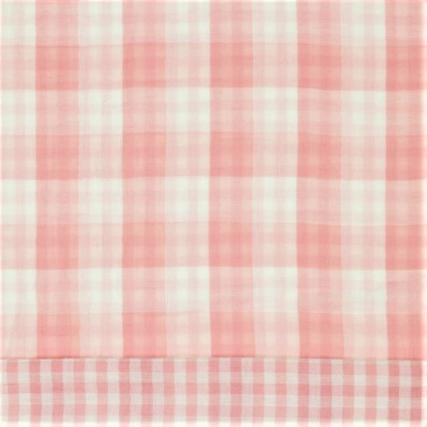 MUSLIN LILLRUTAN & STORRUTAN ROSASKÄR/VIT FG 7