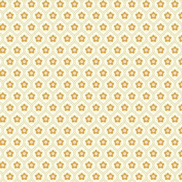 BOMULLSTYG SVUNNA TIDER CREMÉ VIT/OKRAGUL/ROSA FG  3