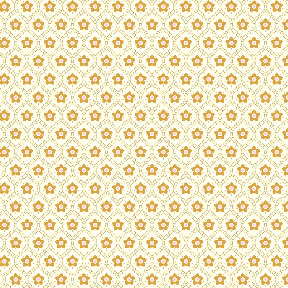 BOMULLSTYG SVUNNA TIDER CREMÉ VIT/OKRAGUL/ROSA FG 3