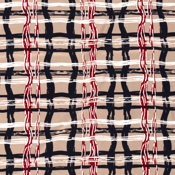 VISKOSTRIKÅ SCHMURSCHMERRY BEIGE/SVART/RÖD FG 52