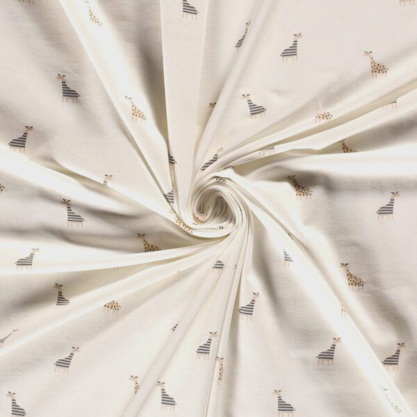 TRIKÅ RANDGIRAFF OCH PRICKGIRAFF CREMÉ VIT/DIMBLÅ/BEIGE FG 51