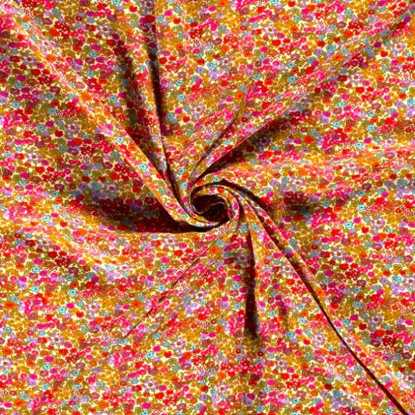 VISKOS KRUSIGA BLOMMOR ROSA/GRÖN FG 51