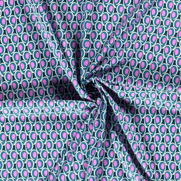 BOMULLSTYG NIO KOMMA NIO PETROLGRÖN/ROSA FG 24