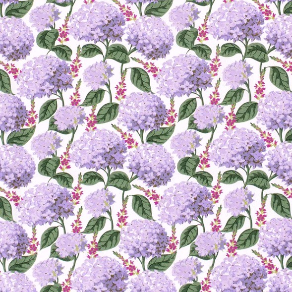 BOMULLSTYG HORTENSIA LILA/GRÖN FG 50