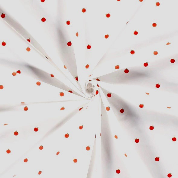 BOMULLSTYG ÄPPLET VIT/RÖD/GRÖN FG 50