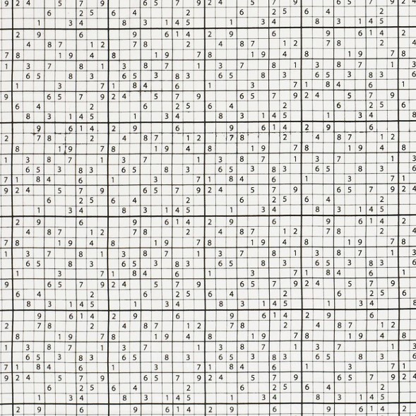 BOMULLSTYG SUDOKU SVART/VIT FG 50