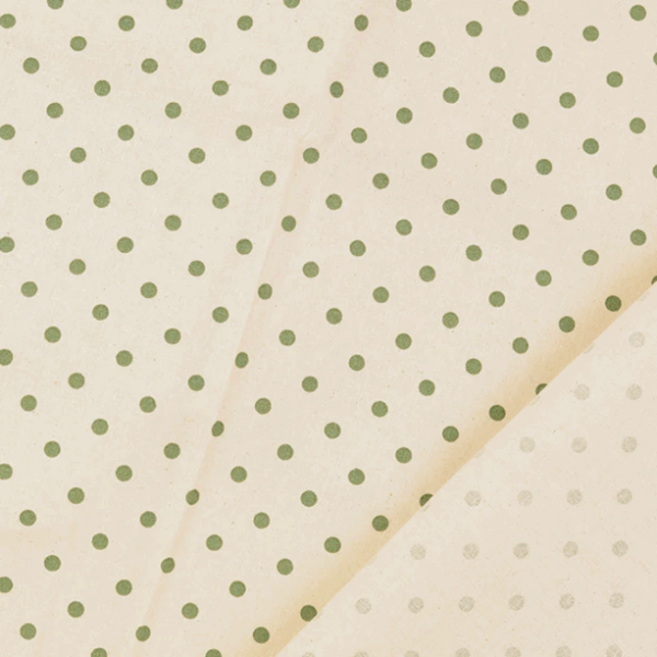 Bomullstyg Lilla vintage-pricken grön fg 5034