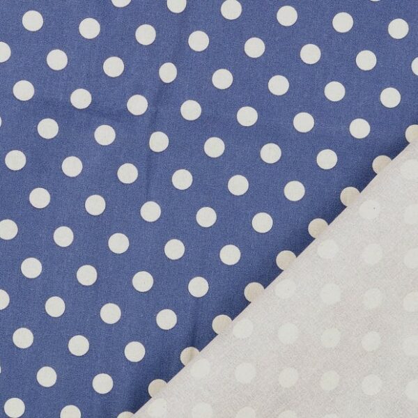 Bomullstyg Vintage-pricken djupblå fg 5026