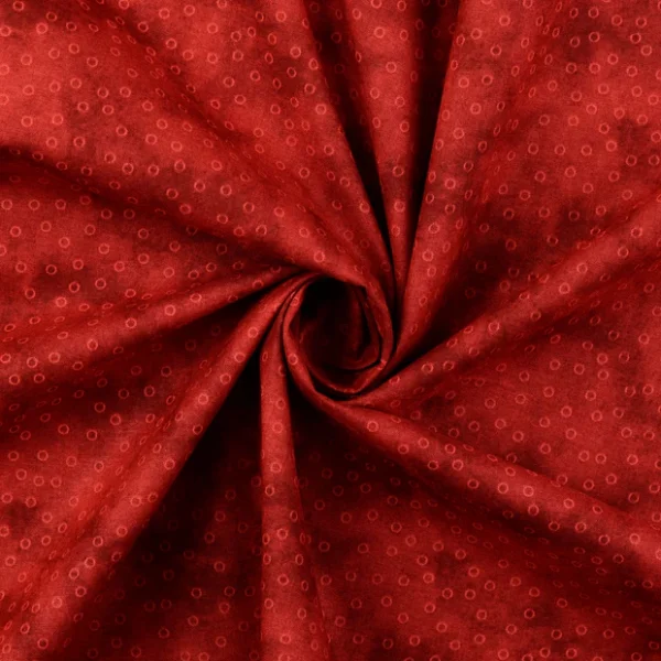Bomullstyg Quilt-cirklar flammig djupröd fg 5020